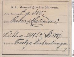 Etiketten zu Quarz (Chalcedon) (NHMW-MIN-Ag440)